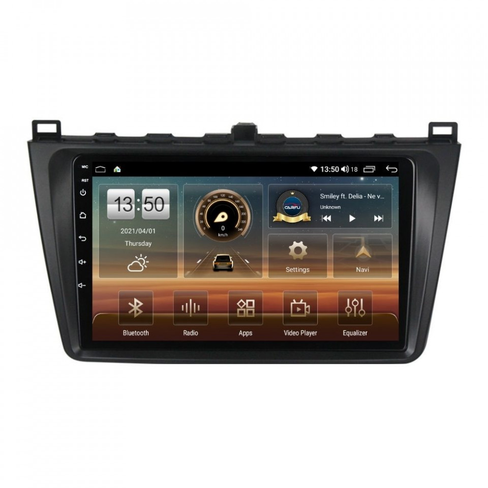 Oferte la Navigatie dedicata cu Android Mazda 6 2008 - 2013, 4GB RAM, Radio GPS Dual Zone, Display HD QLED 9" Touchscreen, Internet Wi-Fi si slot SIM 4G, Bluetooth, MirrorLink, USB