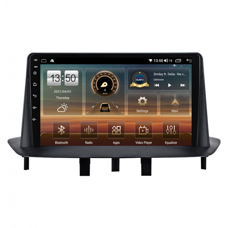 Oferte la Navigatie dedicata cu Android Renault Megane III 2009 - 2016, 4GB RAM, Radio GPS Dual Zone, Display HD QLED 9" Touchscreen, Internet Wi-Fi si slot SIM 4G, Bluetooth, MirrorLink, USB