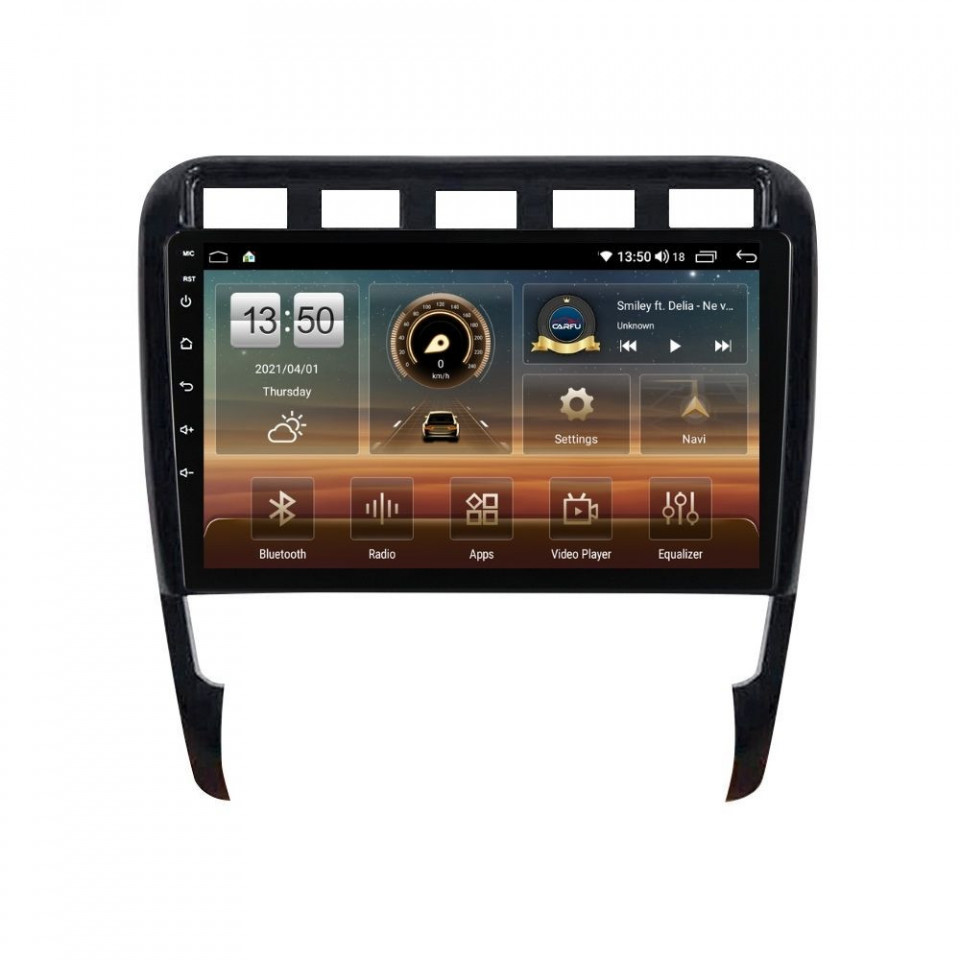 Oferte la Navigatie dedicata cu Android Porsche Cayenne 2002 - 2010, 8GB RAM, Radio GPS Dual Zone, Display HD QLED 9" Touchscreen, Internet Wi-Fi si slot SIM 4G, Bluetooth, MirrorLink, USB
