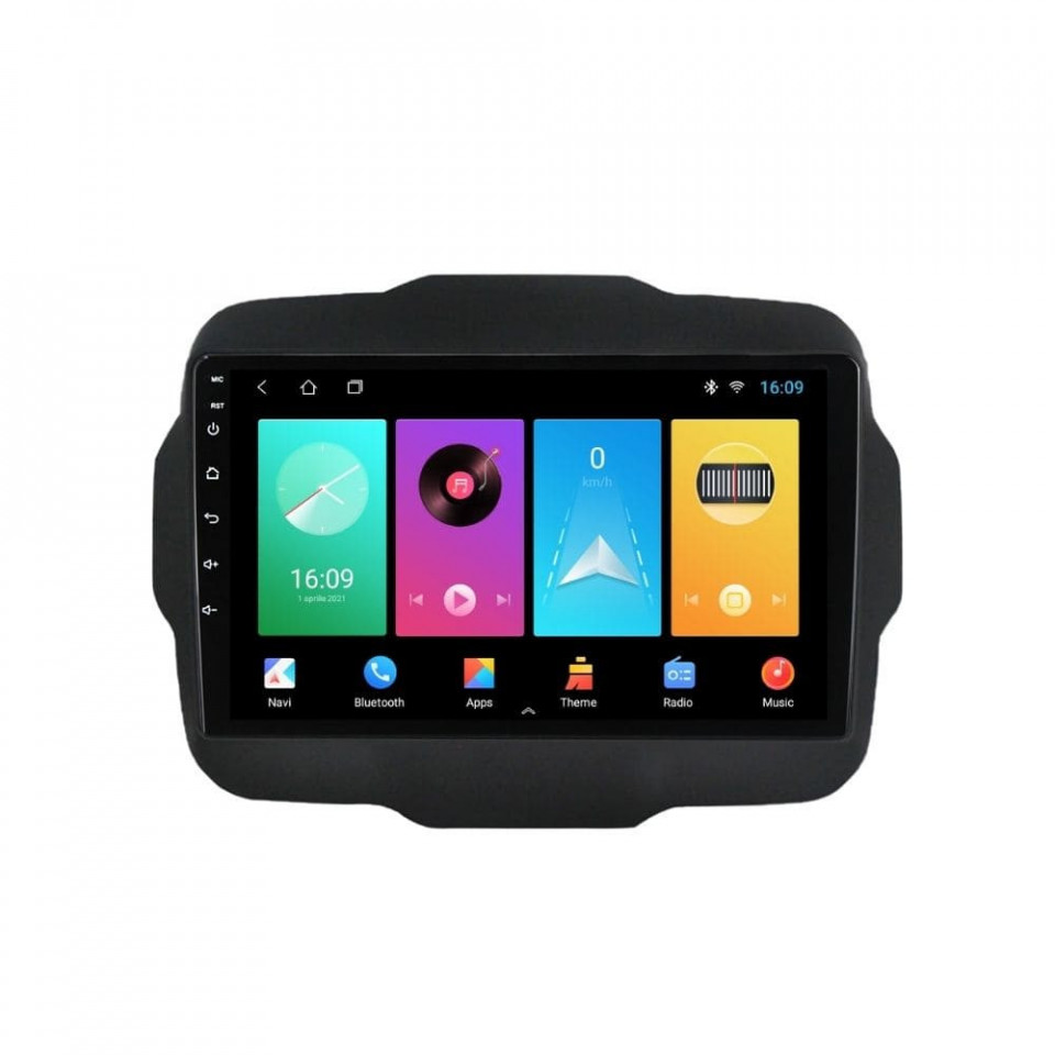 Oferte la Navigatie dedicata cu Android Jeep Renegade dupa 2014, 1GB RAM, Radio GPS Dual Zone, Display HD IPS 9" Touchscreen, Internet Wi-Fi, Bluetooth, MirrorLink, USB