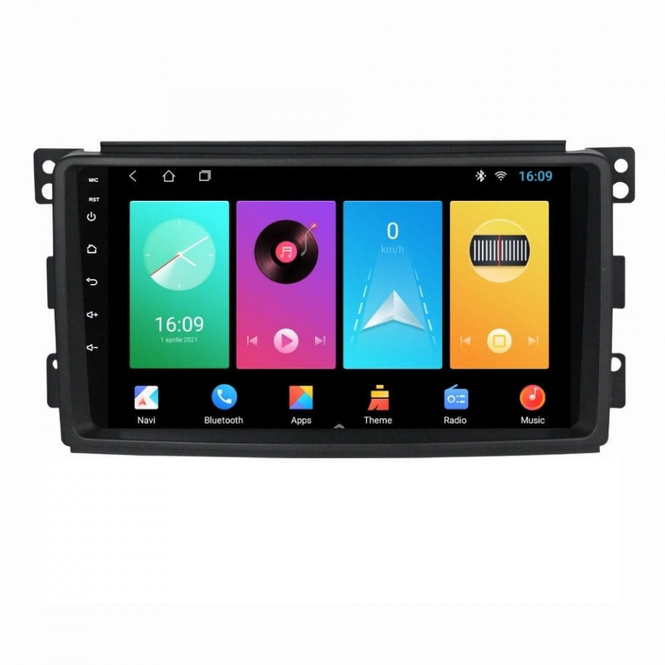Oferte la Navigatie dedicata cu Android Smart Fortwo 2007 - 2010, 2GB RAM, Radio GPS Dual Zone, Display HD IPS 9" Touchscreen, Internet Wi-Fi, Bluetooth, MirrorLink, USB