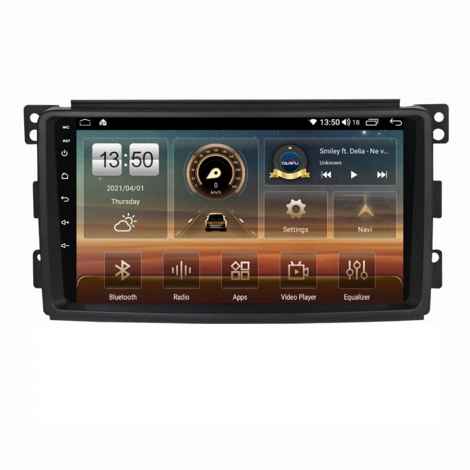 Oferte la Navigatie dedicata cu Android Smart Fortwo 2007 - 2010, 4GB RAM, Radio GPS Dual Zone, Display HD QLED 9" Touchscreen, Internet Wi-Fi si slot SIM 4G, Bluetooth, MirrorLink, USB