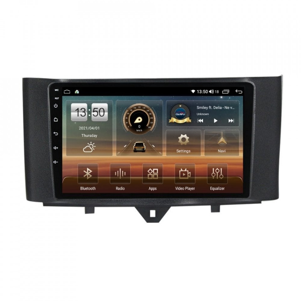 Oferte la Navigatie dedicata cu Android Smart Fortwo 2011 - 2014, 4GB RAM, Radio GPS Dual Zone, Display HD QLED 9" Touchscreen, Internet Wi-Fi si slot SIM 4G, Bluetooth, MirrorLink, USB