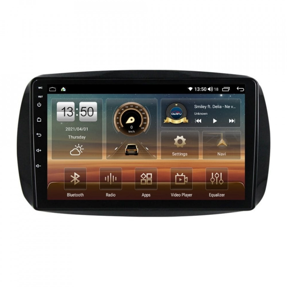 Oferte la Navigatie dedicata cu Android Smart Forfour dupa 2014, 4GB RAM, Radio GPS Dual Zone, Display HD QLED 9" Touchscreen, Internet Wi-Fi si slot SIM 4G, Bluetooth, MirrorLink, USB