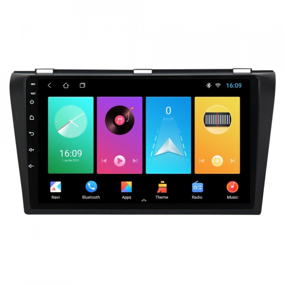 Oferte la Navigatie dedicata cu Android Mazda 3 2003 - 2009, 1GB RAM, Radio GPS Dual Zone, Display HD IPS 9" Touchscreen, Internet Wi-Fi, Bluetooth, MirrorLink, USB