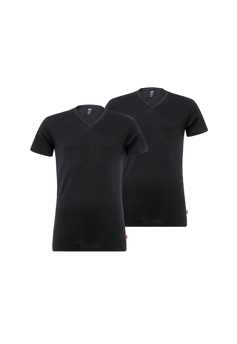 Oferte la Set de tricouri slim fit pentru casa - 2 piese - Alb/Negru