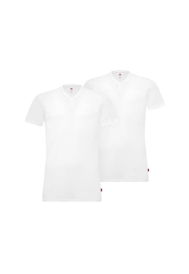 Oferte la Set de tricouri slim fit pentru casa - 2 piese - Alb