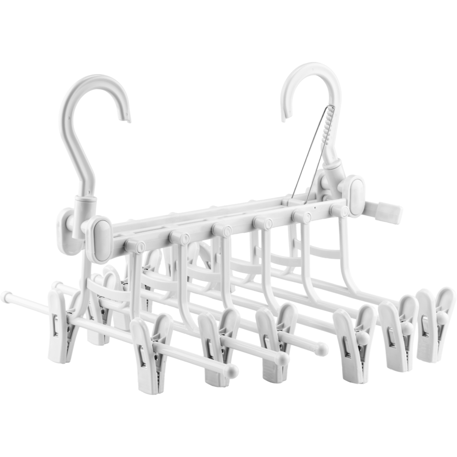 Oferte la Umeras Multifunctional pentru Pantaloni 6 in 1 Pliabil 2 Moduri de Folosire Organizator Haine Alb