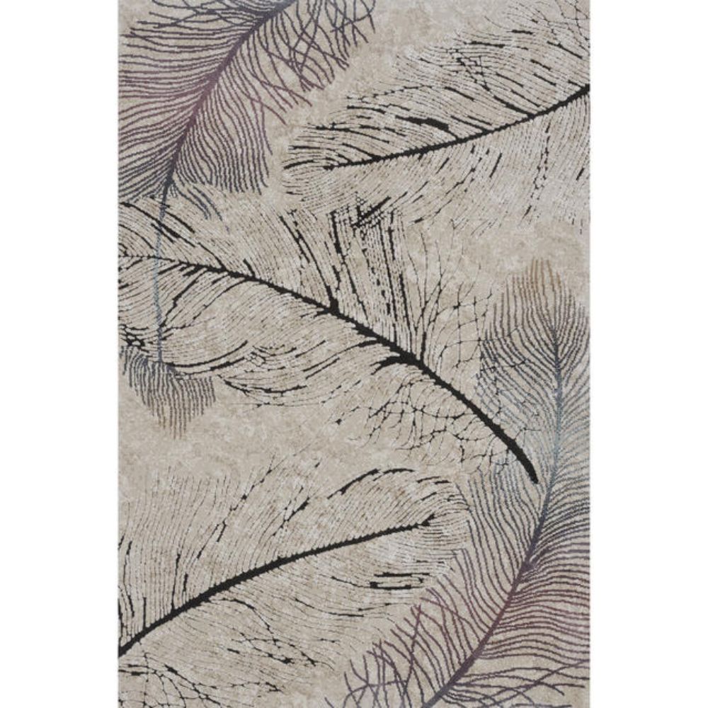 Oferte la Covor modern Boho L 59EME 1K, polipropilena+poliester, model cu pene gri, 120 x 170 cm