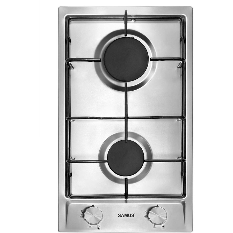Oferte la Plita PSG-32SX3 Gaz 2 Arzatoare Gratar Metalic Sistem Siguranta Arzatoare Aprindere Electrica L 29cm Inox