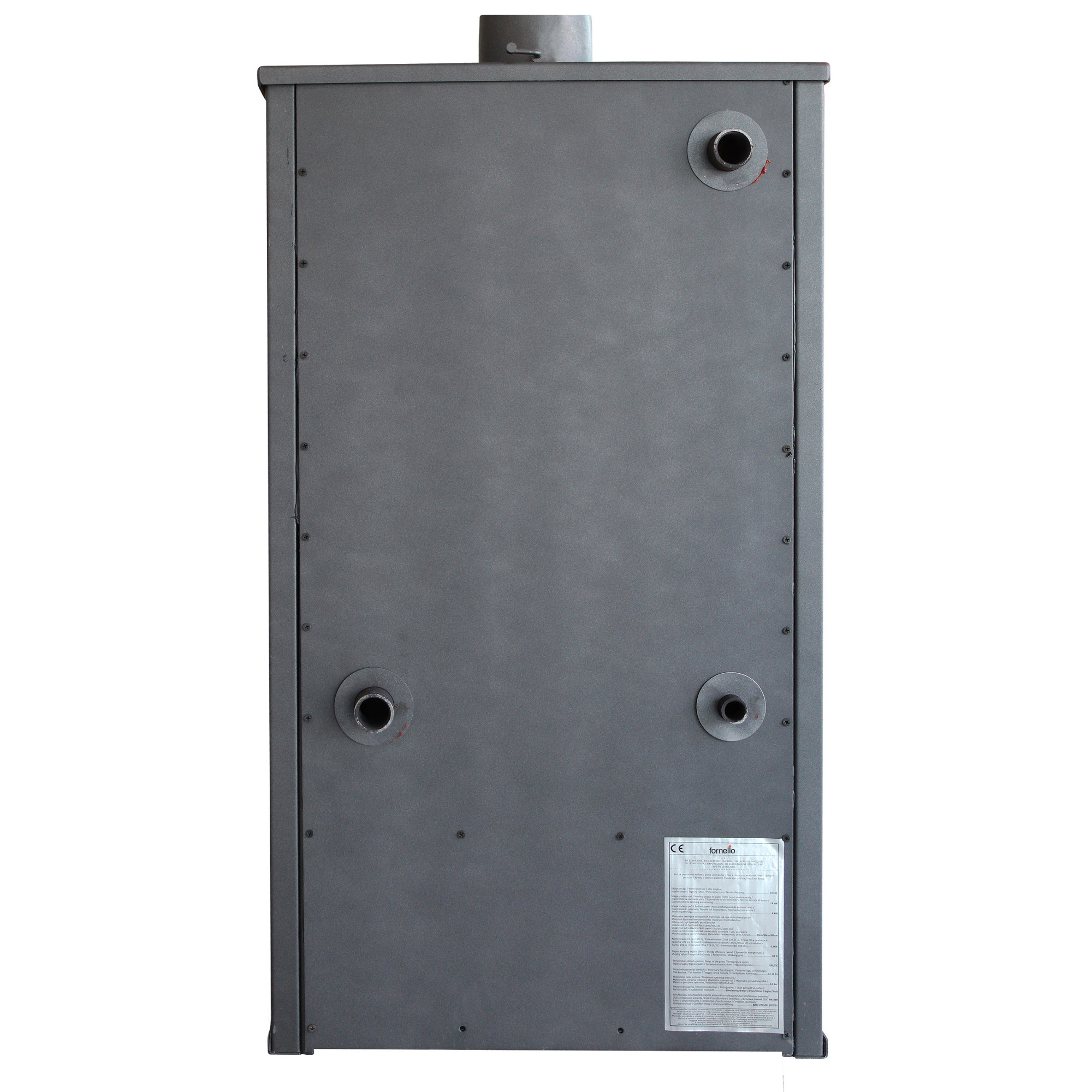 Pachet Termosemineu pe lemne brichete si carbune Fornello MILANO E 24 KW cuptor Ivory 580x560x1060 mm boiler termoelectric 100l vas expansiune pompa circulatie kit evacuare si kit montaj