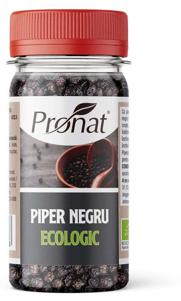 Oferte la Piper negru boabe bio, 55g Pronat