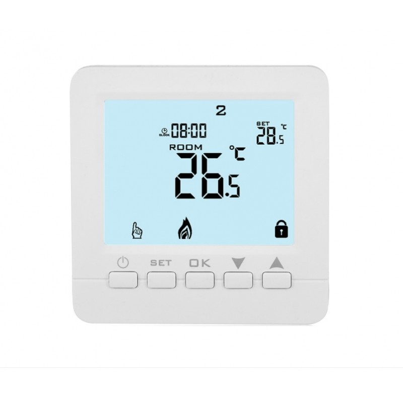 Oferte la Termostat Techstar® TH-06, Ecran Digital, Incastrabil, 16A, 3500W, Alimentare 220V, Senzor Pardoseala, Alb