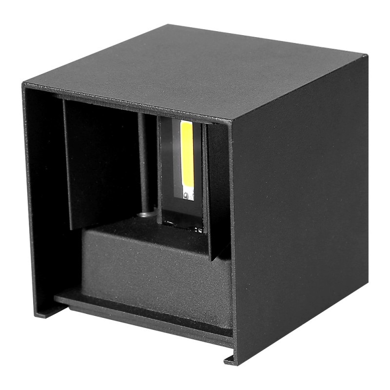 Aplica LED de perete Interior/Exterior Techstar®, Putere 12W, Culoare Lumina 3000K, 1100 lm, 10x10 cm, IP 65, Negru