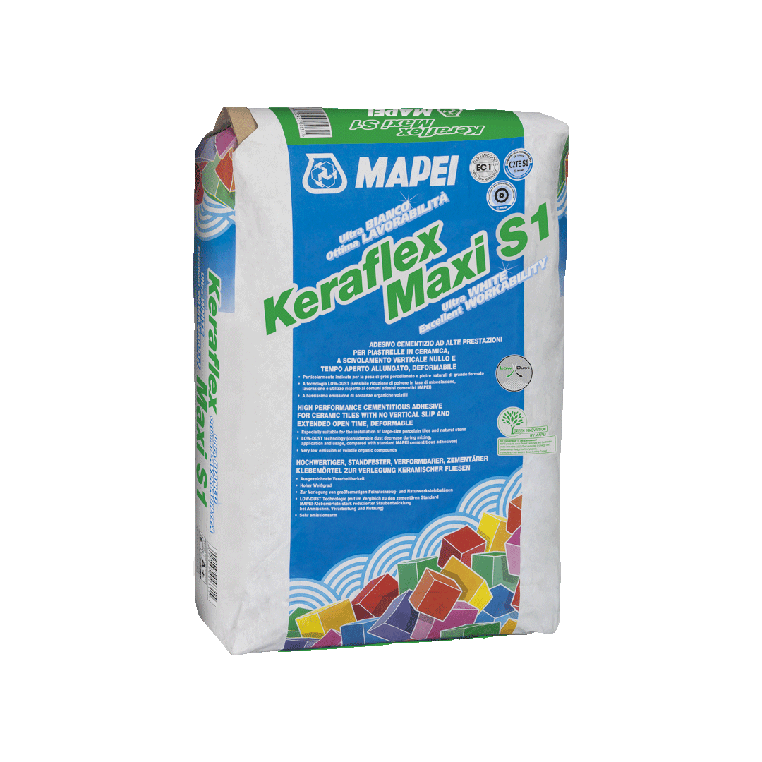 Oferte la Adeziv pentru placi ceramice si roci naturale Mapei Keraflex Maxi S1, alb, 23 kg