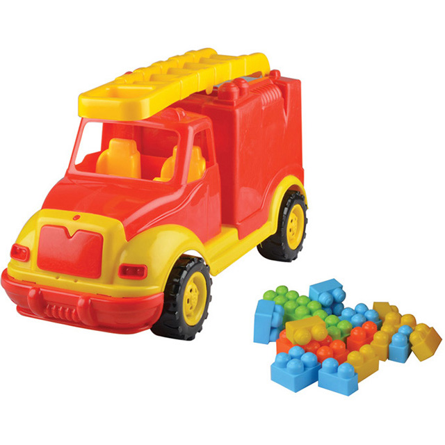 Oferte la Masina pompieri 43cm cu 38 Piese Constructie in Cutie 3+