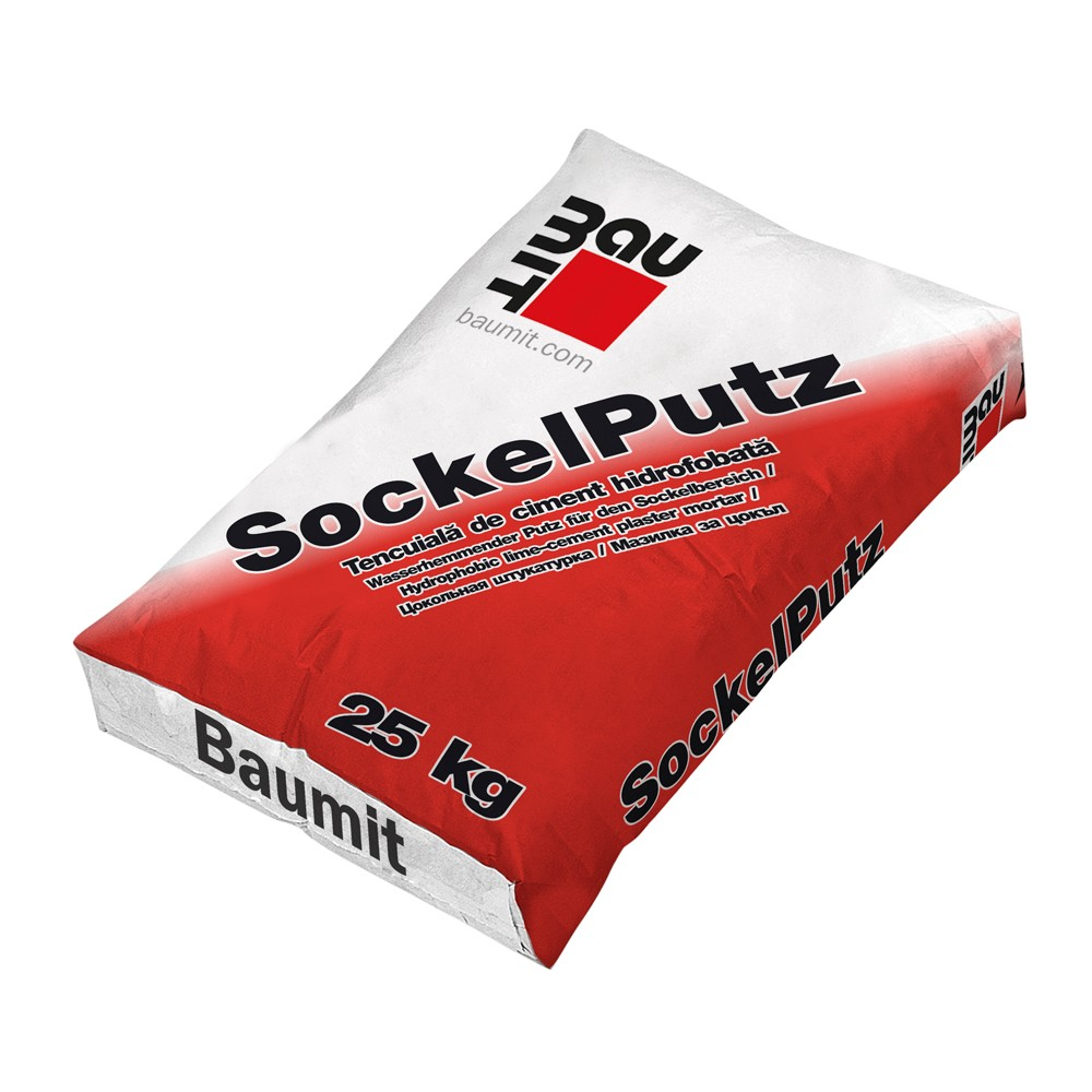 Oferte la Tencuiala decorativa minerala Baumit SockelPutz, granulatie 2 mm, interior/exterior, alb, 25 kg