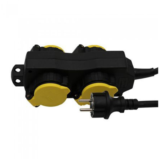 Oferte la Prelungitor de exterior 8814 4 prize 3m IP44 Negru / Galben
