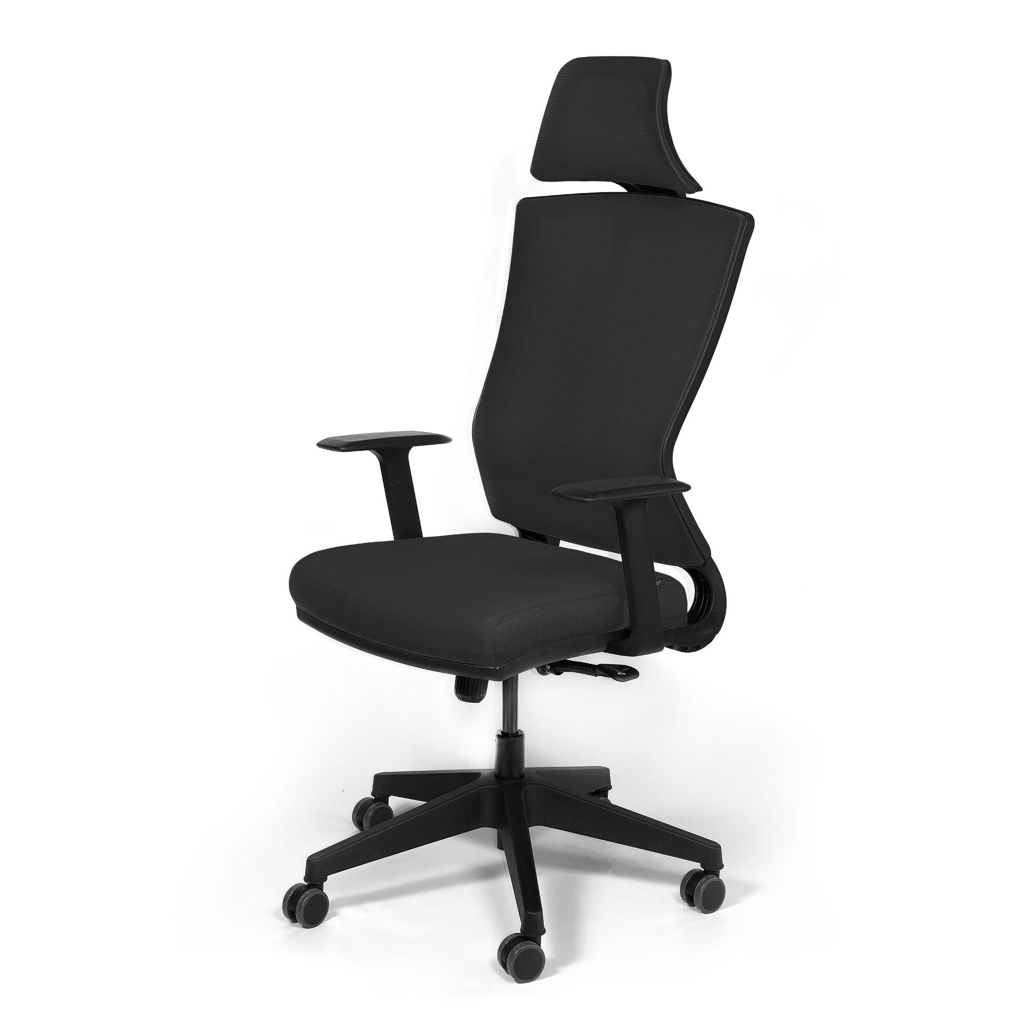 Oferte la Scaun birou ergonomic gri inchis Kronsit Genova, tapiterie textila, rotativ, reglabil pe inaltime, 65 x 51 x 135 cm