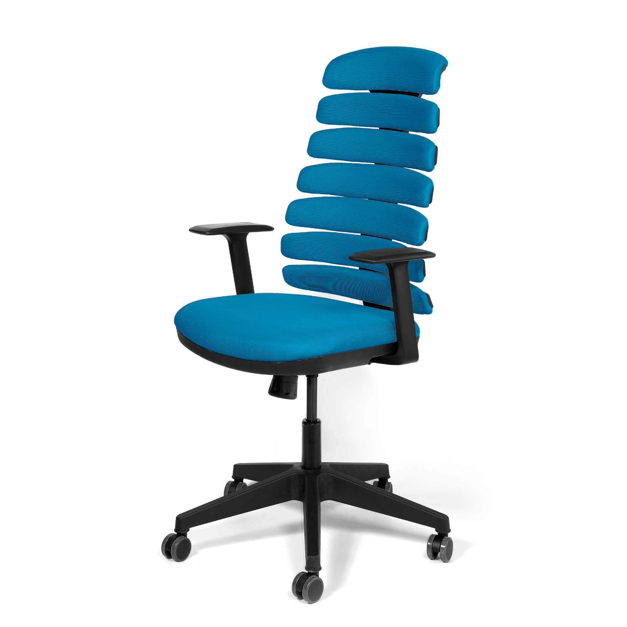 Oferte la Scaun birou ergonomic albastru Kronsit Salerno, tapiterie textila, rotativ, reglabil pe inaltime, 65 x 49 x 135 cm