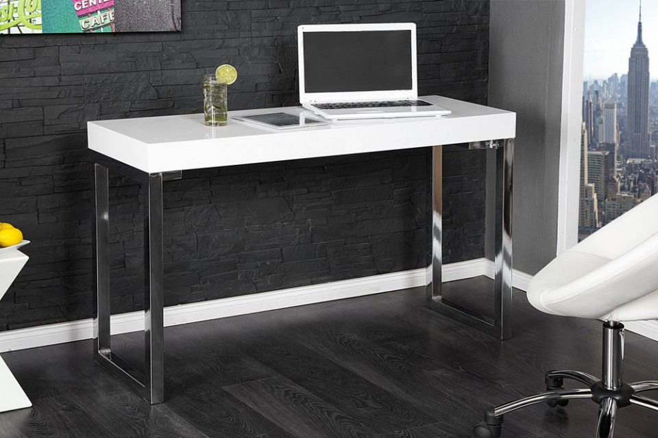 MAN102 - Masa de Birou 120 cm, masuta, consola, make-up, machiaj, cosmetica, office - Alb
