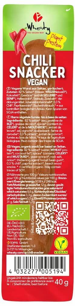 Oferte la Baton bio Seitan cu ardei rosu iute, 40g Wheaty