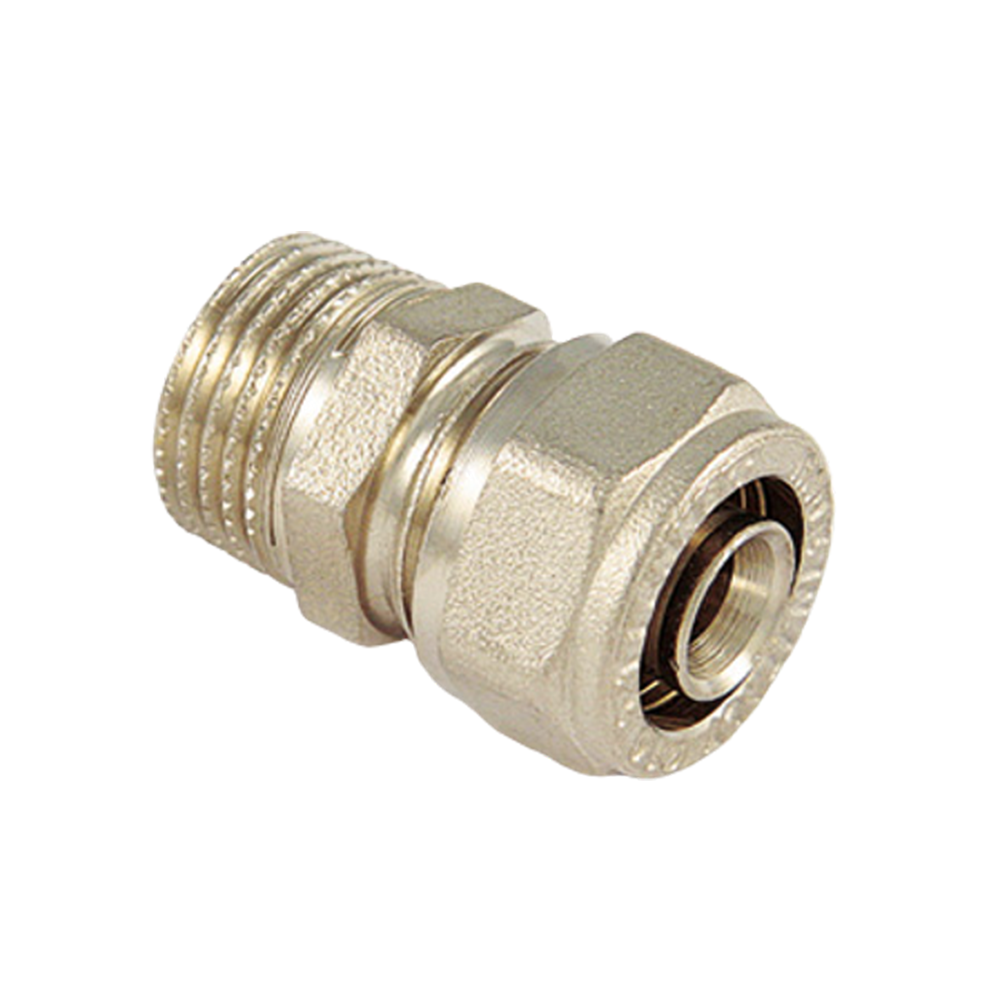 Oferte la Racord compresie drept Tiemme, FE, alama, auriu, 16 mm, 1/2