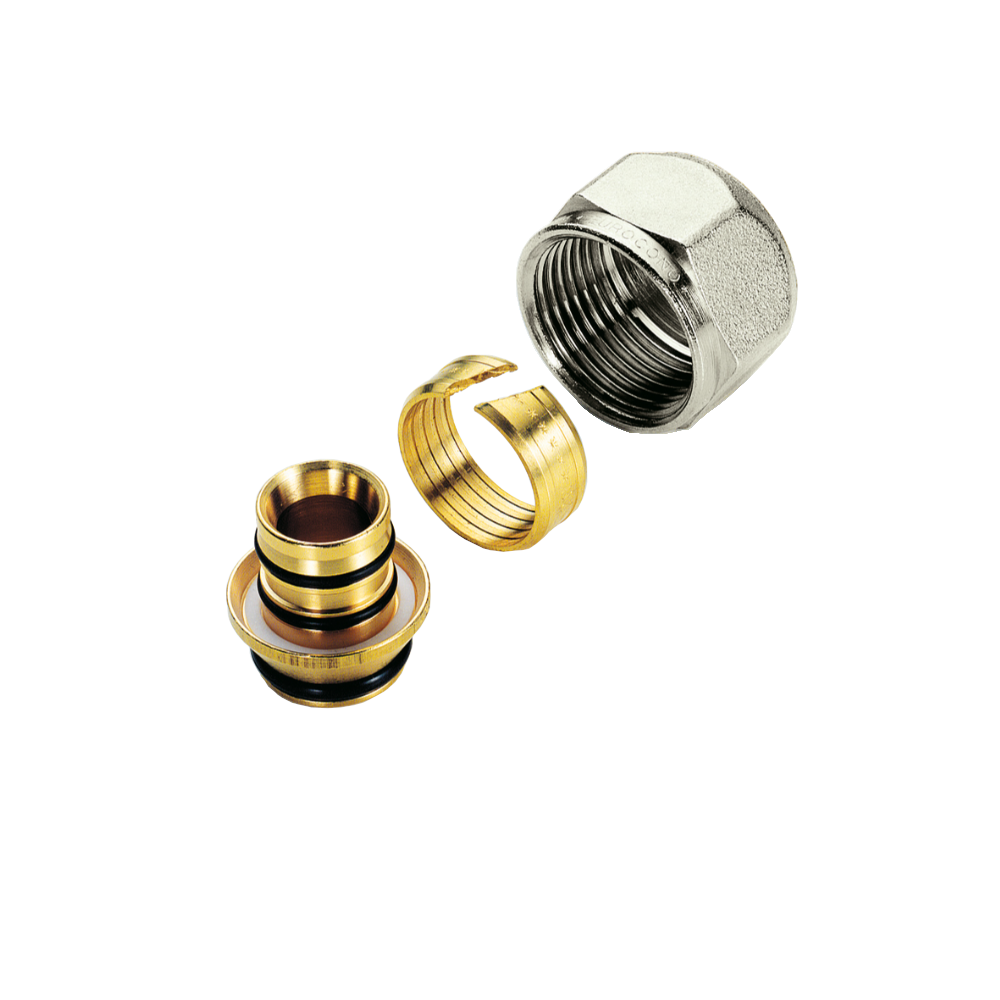 Oferte la Adaptor nichelat Tiemme, tub multistrat, alama, galben, 16-2x1/2 mm