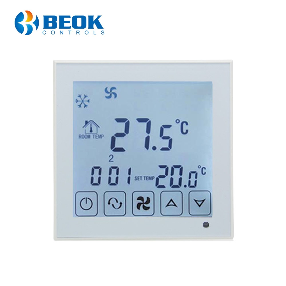 Oferte la Termostat cu fir pentru aer conditionat BeOk TDS23WiFi-AC, Aplicatia mobila Smart Life, Compatibil cu sisteme HVAC