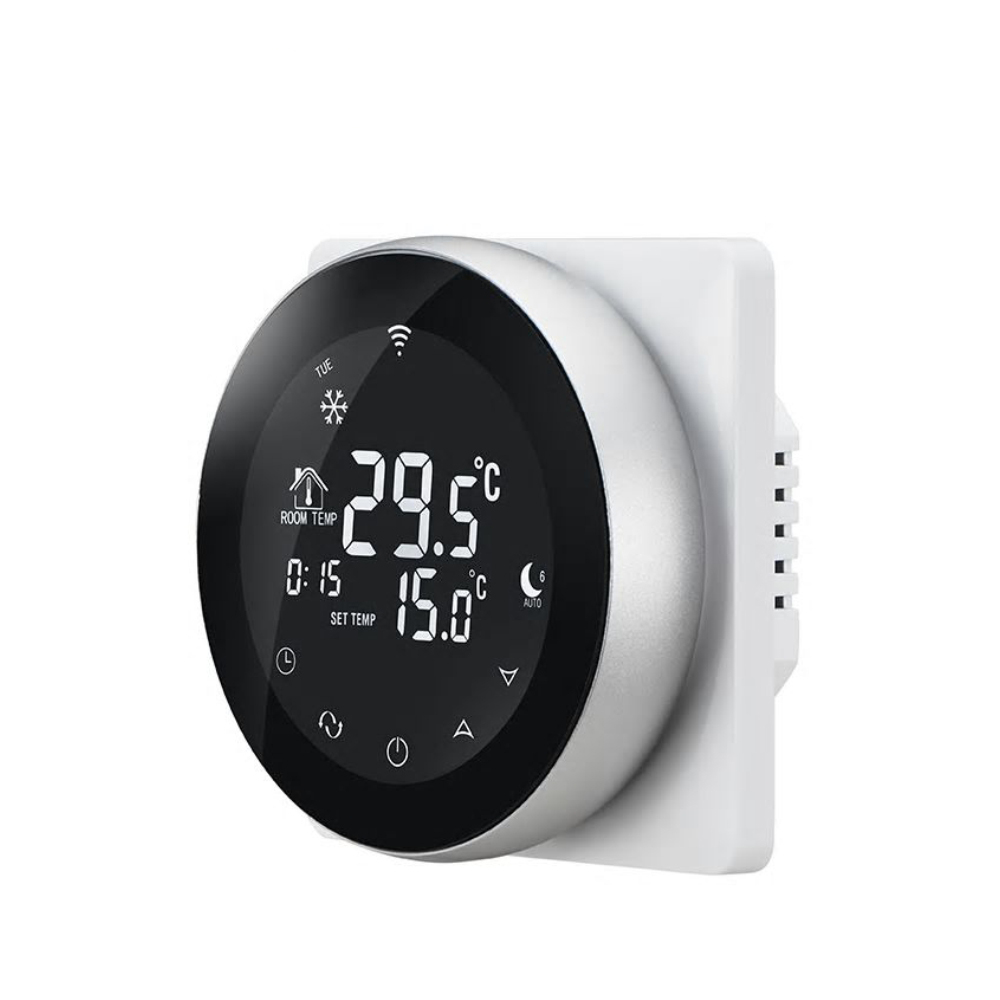 Oferte la Termostat Wireless pentru incalzirea electrica in pardoseala Beok TGR87WiFi-EP, Functie Anti-inghet, Setare interval de functionare, Control de pe telefonul mobil