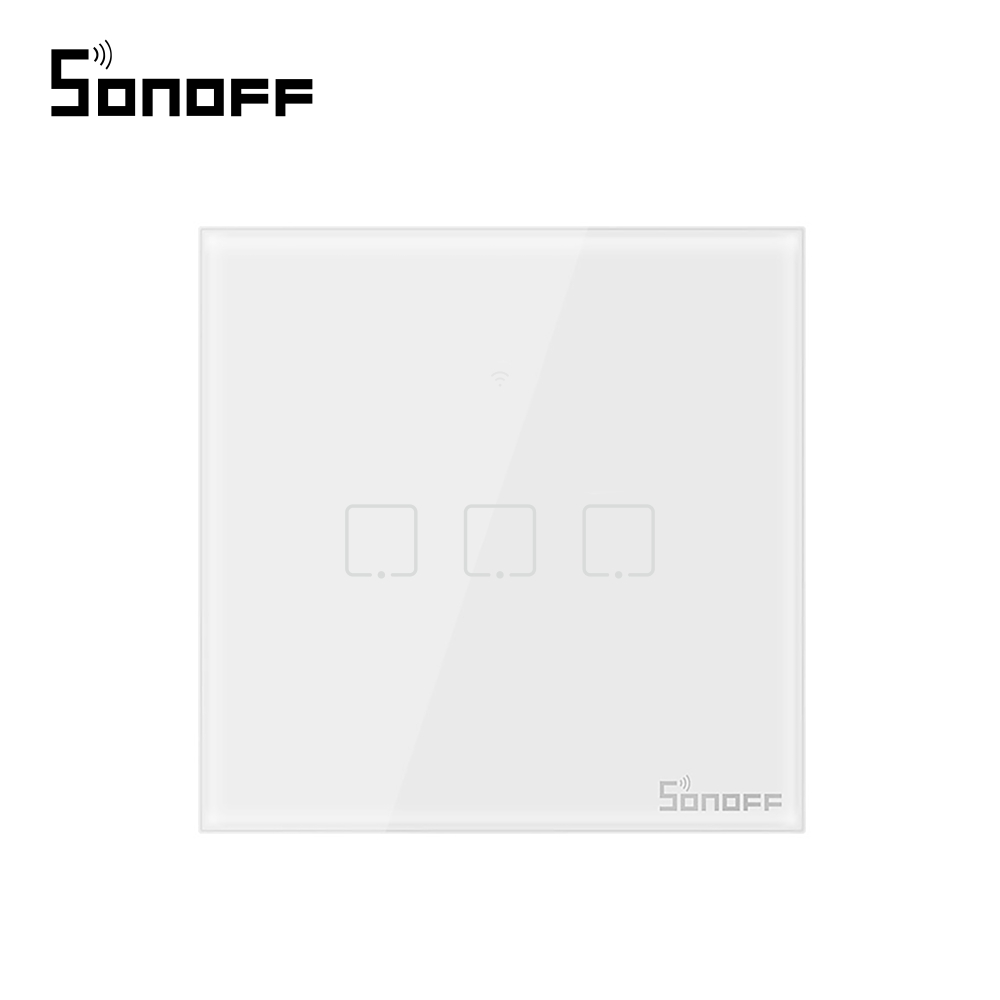 Oferte la Intrerupator triplu cu touch Sonoff T0EU3C, Wi-Fi, Control de pe telefonul mobil