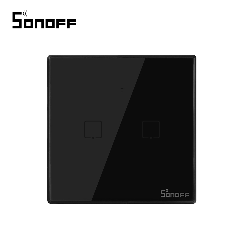 Oferte la Intrerupator dublu cu touch Sonoff T3EU2C, Wi-Fi + RF, Control de pe telefonul mobil