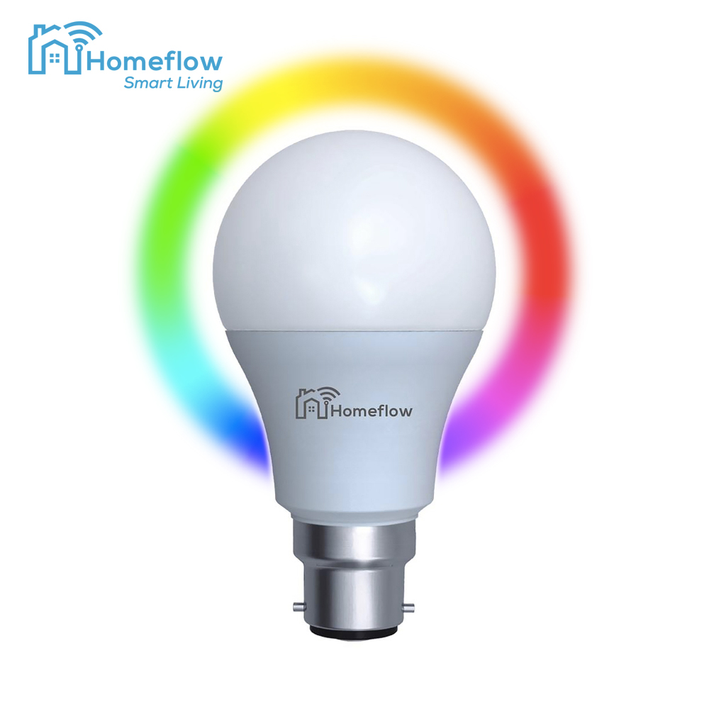 Oferte la Bec inteligent LED Wireless Homeflow B-5006, B22, 9W (60W), 806lm, RGB, dimabil, Control de pe telefonul mobil