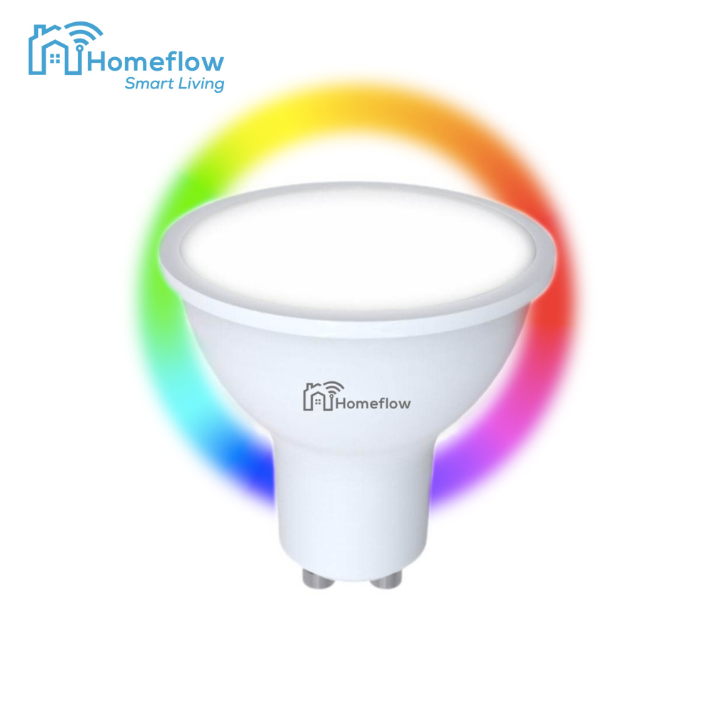 Oferte la Bec inteligent LED Wireless Homeflow B-5001, GU10, 5W (35W), 300lm, RGB, dimabil, Control de pe telefonul mobil