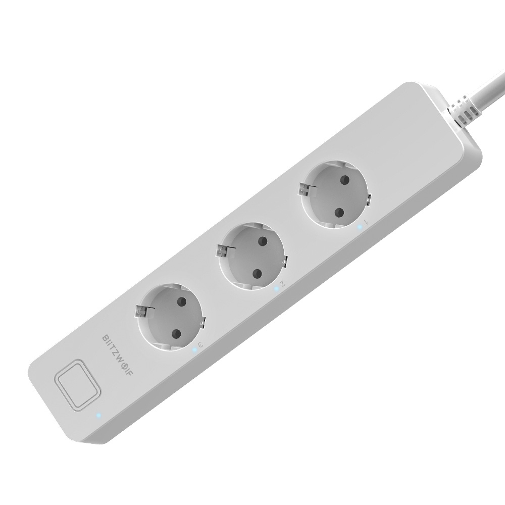 Oferte la Prelungitor inteligent Blitzwolf BW-SHP9, 3 prize si 2 porturi USB, 3300W, 15A, Control de pe telefonul mobil