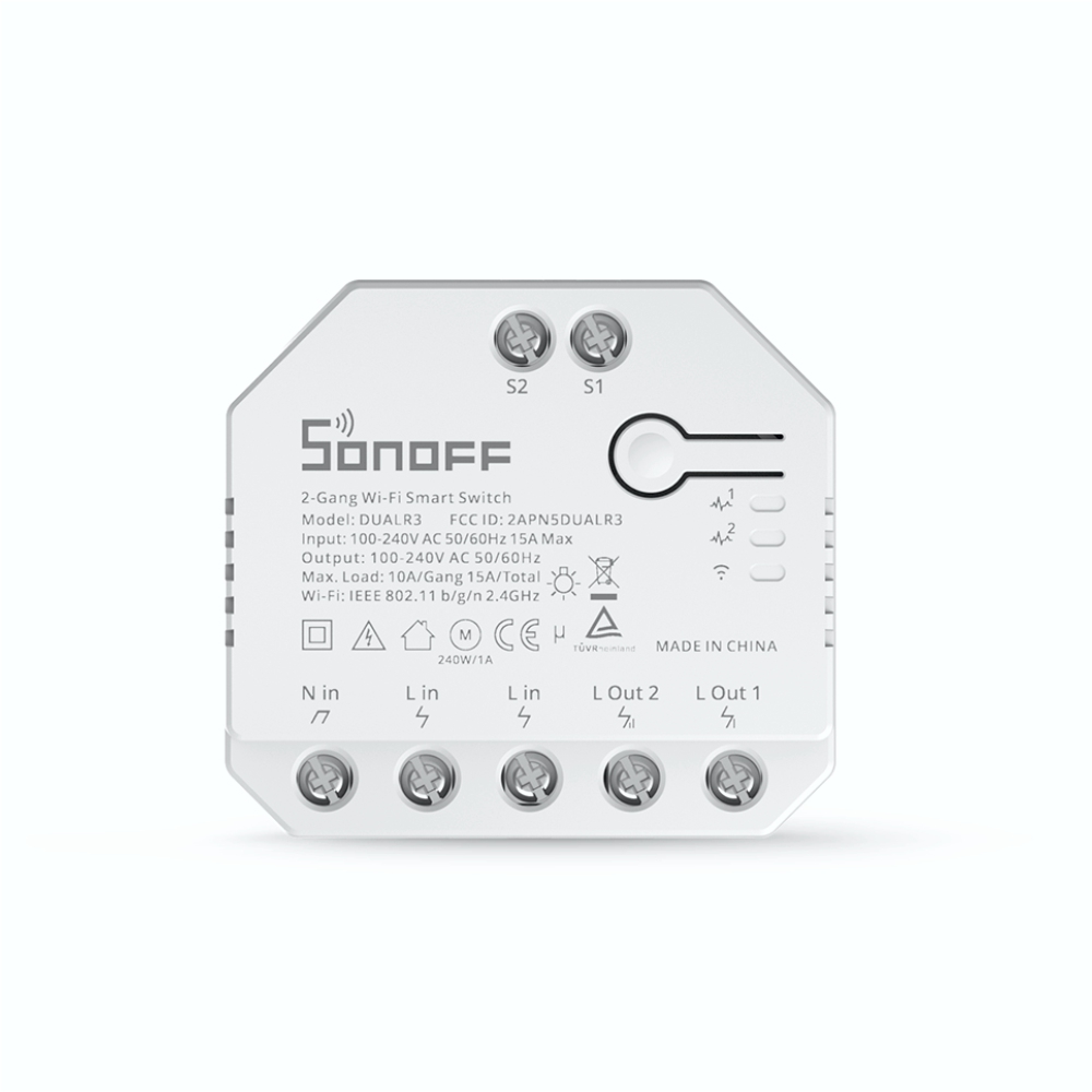 Oferte la Releu Sonoff Dual R3 cu 2 canale, Programari, Wi-Fi 2.4 GHz, Contor energie