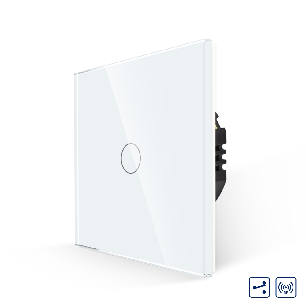 Oferte la Intrerupator Simplu Cap Scara / Cruce RF433 cu Touch din Sticla LUXION