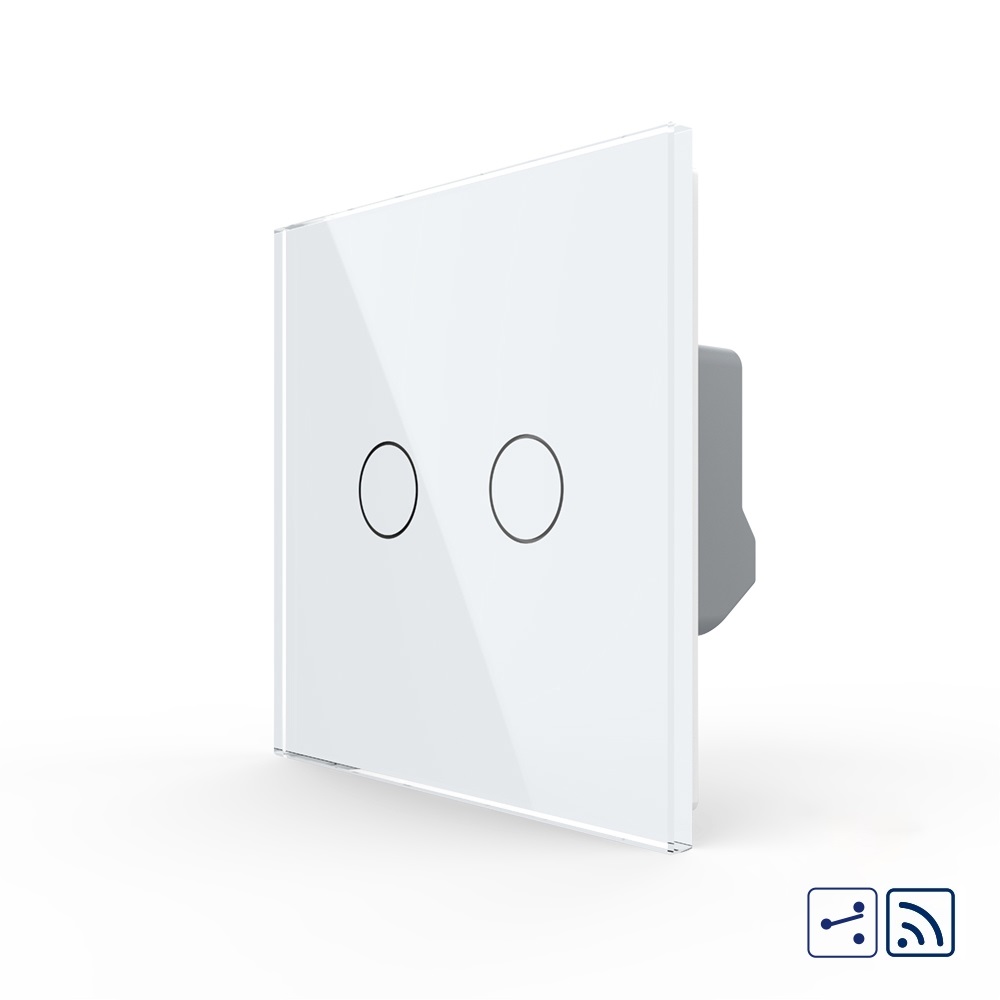 Oferte la Intrerupator Dublu Cap Scara / Cruce Wireless cu Touch LIVOLO – Serie Noua
