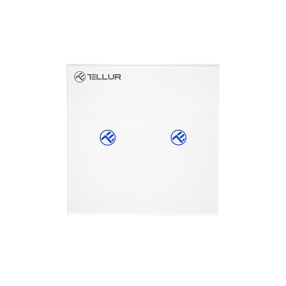Oferte la Intrerupator Dublu Wi-Fi cu Touch din Sticla Tellur, SS2N, 2 Porturi
