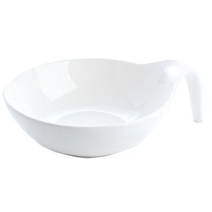 Oferte la Bol Salata Rotund cu Maner 21cm Ceramica Alb