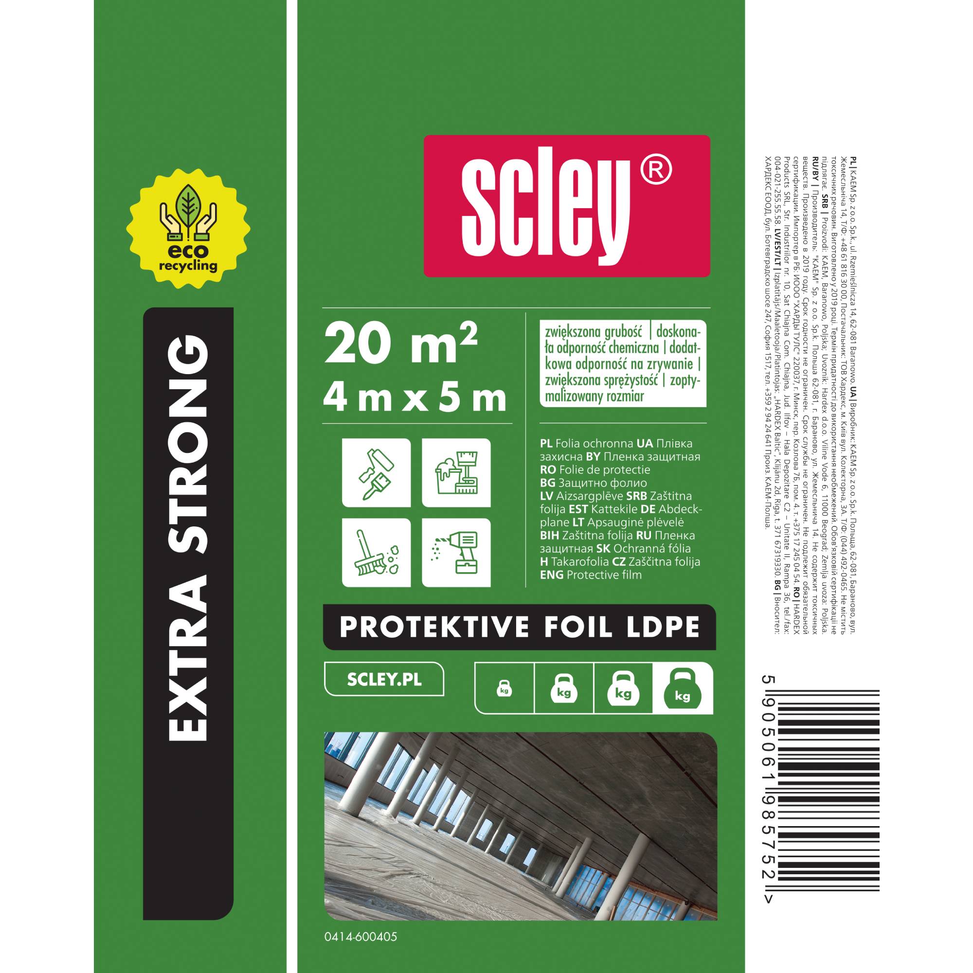 Oferte la Folie de protectie Scley Eco Extra Strong, LDPE, 4 x 5 m 