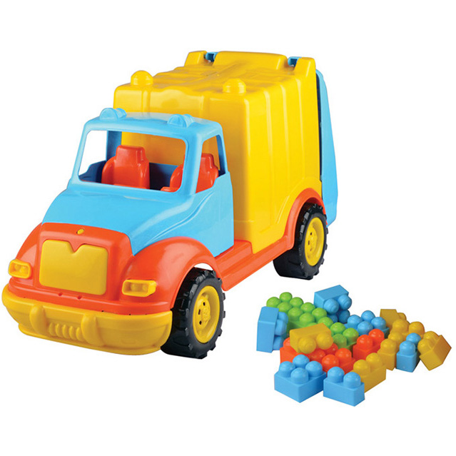 Oferte la Jucarie Camion pentru Gunoi 48 cm cu 38 piese constructie  UC86