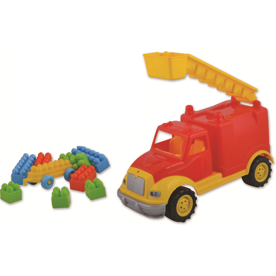 Oferte la Jucarie Masina Pompieri 30 cm cu 36 piese Constructie in cutie UC102