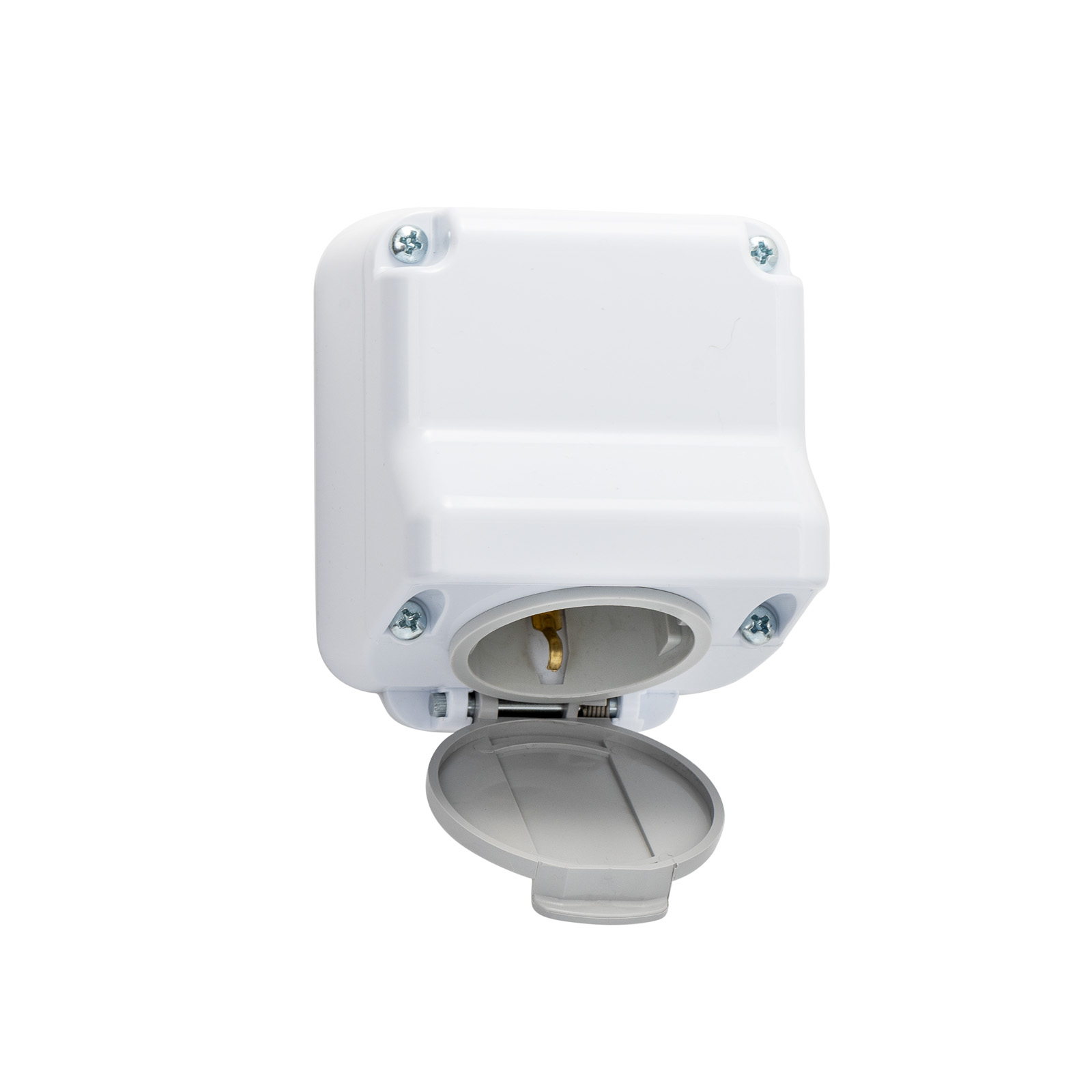 Oferte la Priza exterioara cu capac orizontal Atra, 250 V, alb