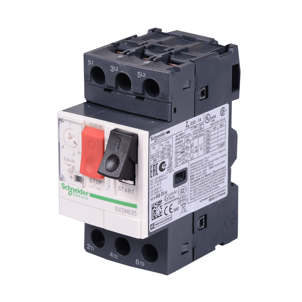 Oferte la Intreruptor magneto-termic GV2ME05 Schneider Electric, cu reglaj intre 0.63 - 1A