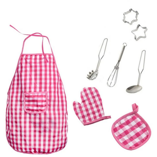 Oferte la Set Chef Copii Sort si Ustensile pentru Gatit 8 Piese Varsta +3 Ani