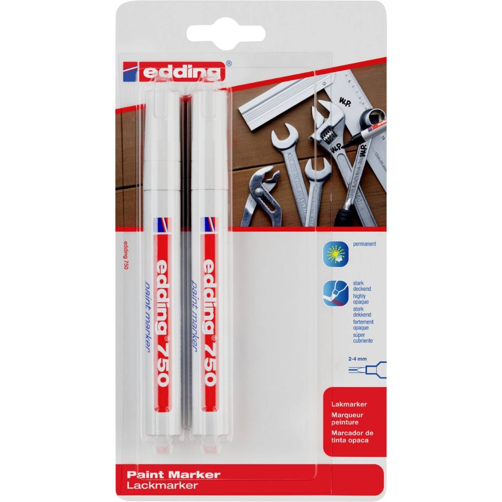 Oferte la Marker permanent Edding 750, varf rotund, 2-4 mm, cu vopsea alba