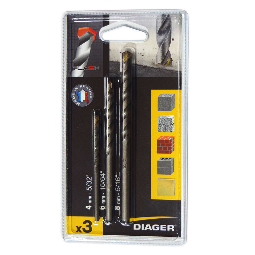 Oferte la Trusa de burghie Diager Oregon, cu coada cilindrica, 4-8 mm, 3 piese