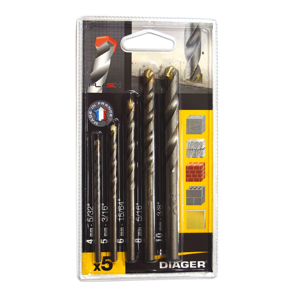 Oferte la Trusa de burghie Diager Oregon, cu coada cilindrica, 4-10 mm, 5 piese
