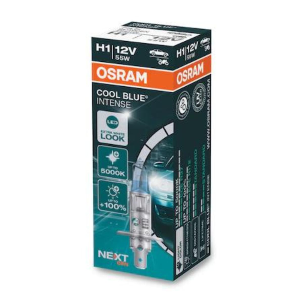 Oferte la Bec auto far halogen Osram H1 Cool Blue Next Generation, 55 W, 12 V